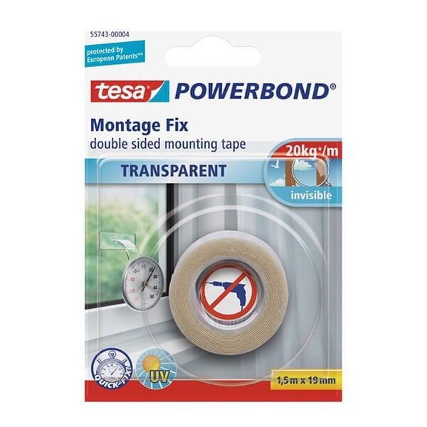 Tesa 55743 1.5X19 Şeffaf Powerbond Montaj Bandı