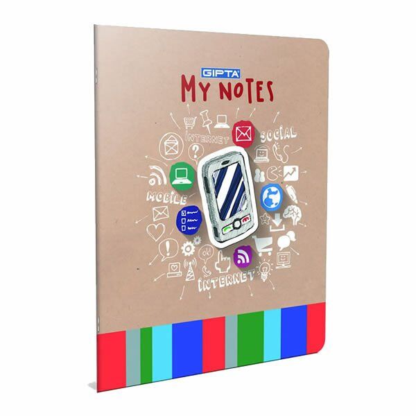 Gıpta X Notes A4 80 Yaprak Kareli Tel Dikişli Plastik Kapaklı Defter