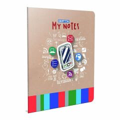 Gıpta X Notes A4 80 Yaprak Kareli Tel Dikişli Plastik Kapaklı Defter