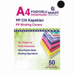 Mapi A4 450 mic 50 li Siyah Kum Desen Opak Cilt Kapağı