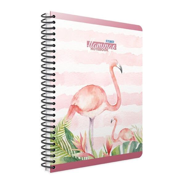 Gıpta Flamingo 17x24 100 Yaprak Kareli Spiralli Sert Kapaklı Defter