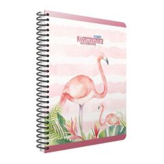 Gıpta Flamingo 17x24 100 Yaprak Kareli Spiralli Sert Kapaklı Defter