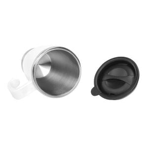 S-LINK SL-1981  Kulplu Paslanmaz Çelik Beyaz Termos Kupa 415 Ml