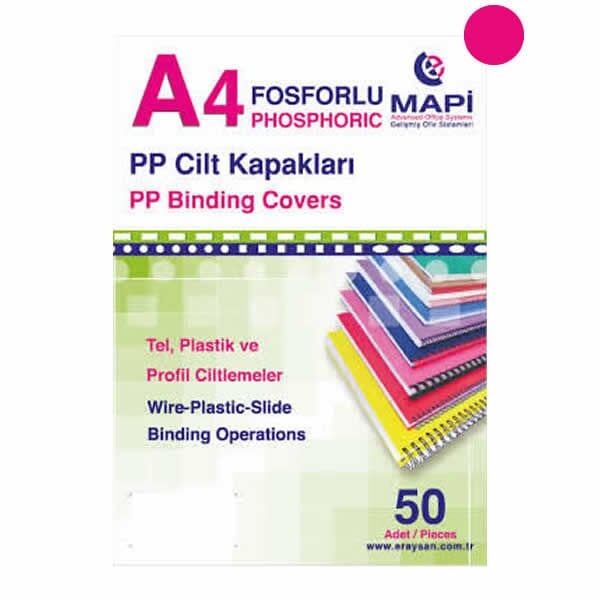 Mapi A4 550 mic 50 li Fosforlu Magenta Pvc Opak Cilt Kapağı