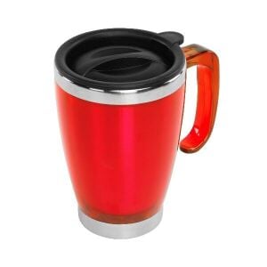 S-LINK SL-1981 Kulplu Paslanmaz Çelik Kırmızı Termos Kupa 415 Ml