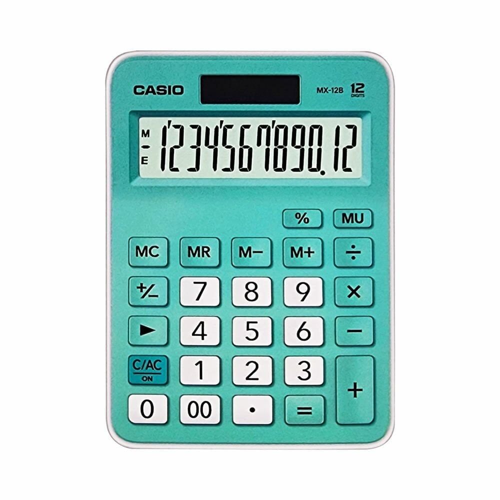 Casio MX-12B-GN Açık Yeşil 12 Hane Masa Üstü Hesap Makinesi