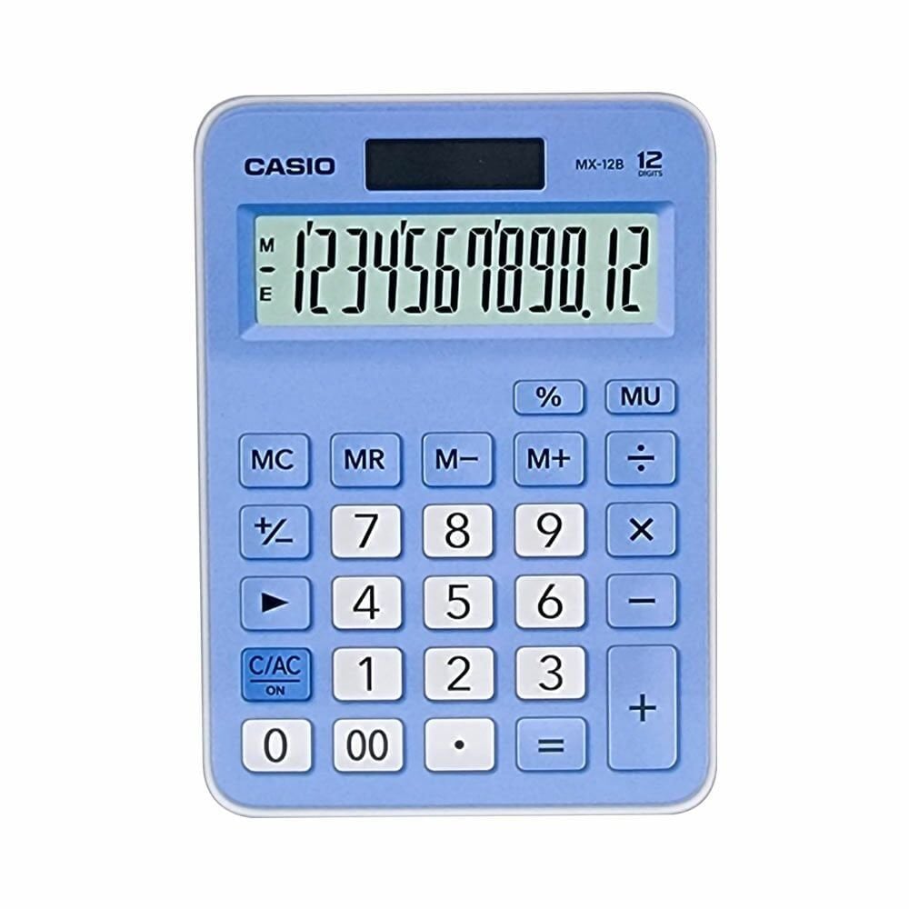 Casio MX-12B-LB Açık Mavi 12 Hane Masa Üstü Hesap Makinesi