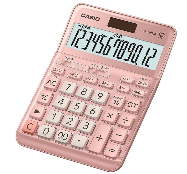 Casio DF-120FM-PK Pembe 12 Hane Masa Üstü Hesap Makinesi