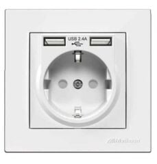 Mutlusan RITA Beyaz 2 USB li Topraklı Priz