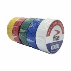 MEG 17mm x 3mt Renkli ve Siyah Elektrik Bandı