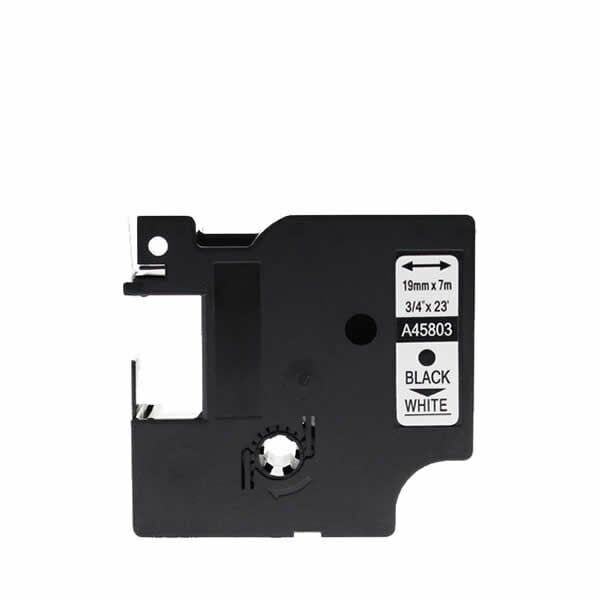 DYMO 45013 D1 12 mmx7 mt  Beyaz Üzerine Siyah Yedek Şerit