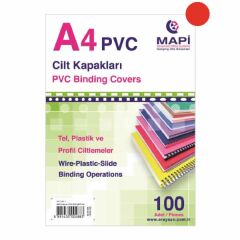 Mapi A3 160 mic 100 lü  Kırmız Pvc Opak Cilt Kapak