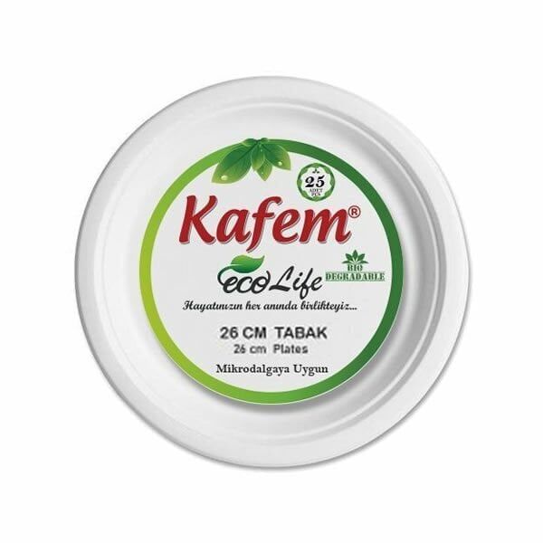 Kafem 0211 26 cm 25 li Mikrodalga Fırına Uygun Karton Tabak