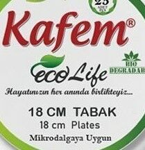 Kafem 0209 18 cm 25 li Mikrodalga Fırına Uygun Karton Tabak