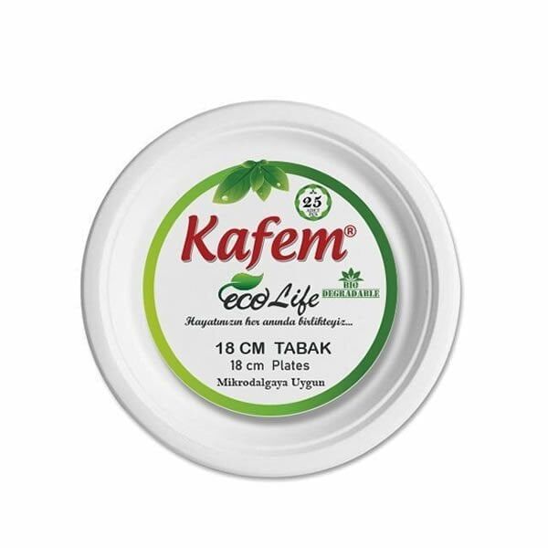 Kafem 0209 18 cm 25 li Mikrodalga Fırına Uygun Karton Tabak