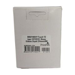 Print-Pen Brother P-Touch 24TZE251 Beyaz Etikete Siyah 24mmX8m Kartuş