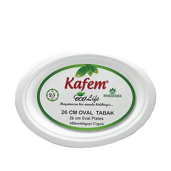 Kafem 0212 26 cm 25 li Oval Karton Tabak