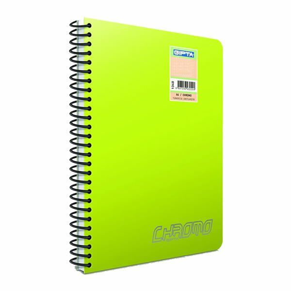 Gıpta Chromo A4 140 Yaprak Çizgili Spiralli Plastil Kapaklı Defter