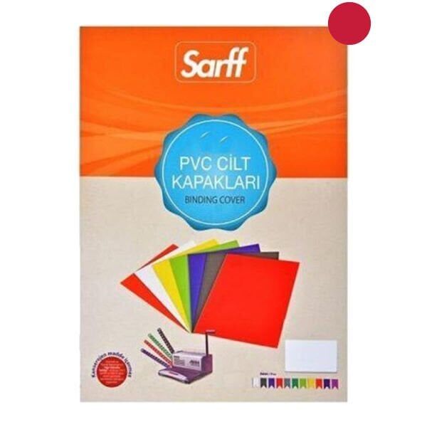 Sarff 15201104 A4 450 Mic 50 li Şeffaf Kırmızı Cilt Kapağı