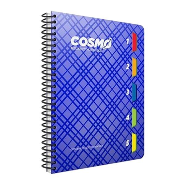 Gıpta Cosmo A4 150 Yaprak 5 Seperatörlü Kareli Spiralli Plastik Kapaklı Defter