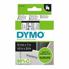 DYMO 45010 D1 12mmx7mt Şeffaf Üzerine Siyah Yedek Şerit