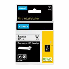 Dymo 9mmx5.5mt Rhınopro Beyaz Polyester Şerit