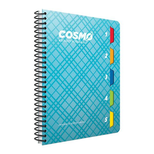Gıpta Cosmo A4 150 Yaprak 5 Seperatörlü Kareli Spiralli Plastik Kapaklı Defter