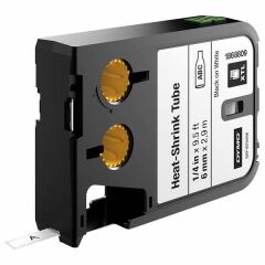Dymo 1868809 XTL 6mmx2.7mt Isıyla Küçülen Beyaz Üzerine Siyah Şerit