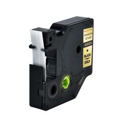 Dymo 45023 D1 Standart 12mmx7mt Altın Üzerine Siyah Şerit