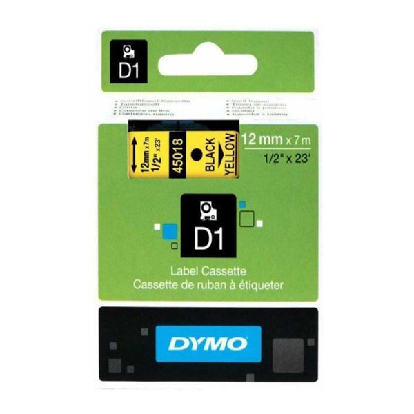 Dymo 45023 D1 Standart 12mmx7mt Altın Üzerine Siyah Şerit