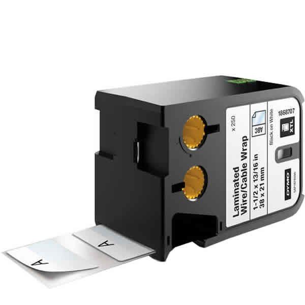 Dymo 1868707 XTL Esnek Naylon Etiketi 38x21mm Beyaz Üzerine Siyah Şerit