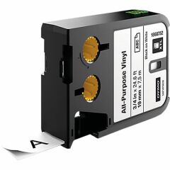 Dymo 1868752 XTL Çok Amaçlı Vinil 19mmx7mt Beyaz Üzerine Siyah Şerit