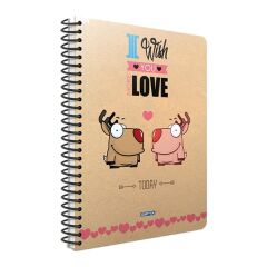 Gıpta Love A4 80 Yaprak Çizgili Spiralli Karton Kapaklı Defter