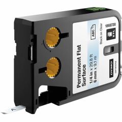 DYMO 1868738 6mmX9,1mt Şeffaf Üzeri Siyah Sabit Polyester Şerit