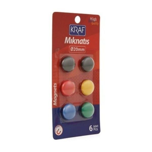 Kraf 502G 20 mm 6 lı Blisterli Mıknatıs
