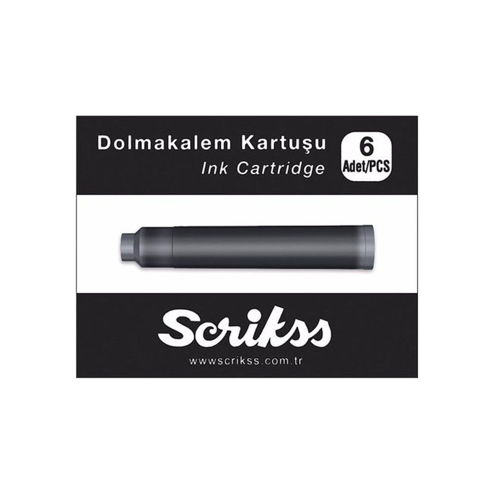 Scrıkss Siyah 6 lı Dolma Kalem Kartuşu