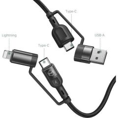 Mcdodo CA-8070 60 w 3A 4 in 1 Siyah 1.2 mt Hızlı Şarj Kablosu