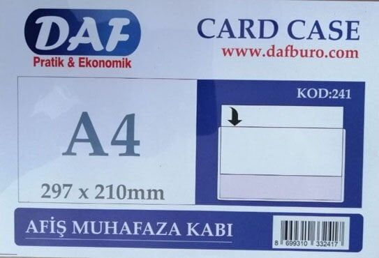 Daf A4 Afiş Muhafaza Kabı