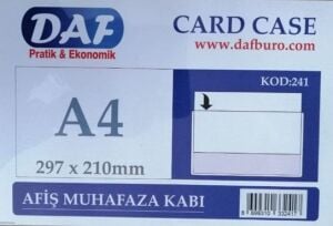 Daf A4 Afiş Muhafaza Kabı