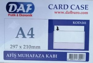 Daf A4 Afiş Muhafaza Kabı