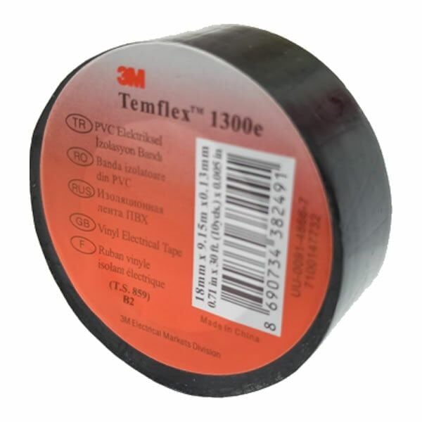 3M 1300E Temflex 18mmX10mt Siyah İzole Bant