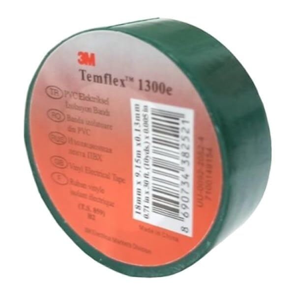 3M Temflex 1300E 18mmX10mt Yeşil  İzole Bant