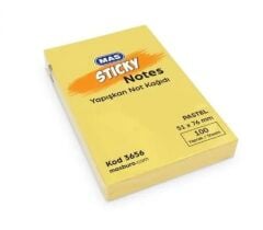 Mas 3656 51x76 100 Yaprak Pastel Sarı Yapışkanlı Not Kağıdı