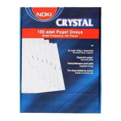 Noki 4830CR Cristal A4 100 lü Mavi Şeritli Poşet Dosya
