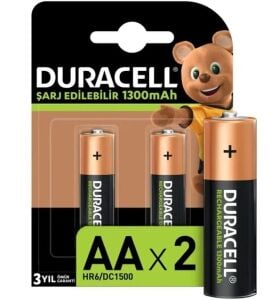 Duracell Şarj Edilebilir Pil 2'li AA 1300 mah
