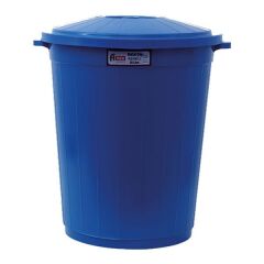 Afacan 50 Lt Mavi Kapaklı Yuvarlak Çöp Kovası