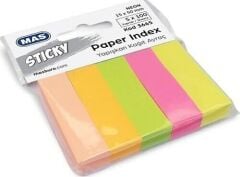 Mas 3665 15x50 100 Yaprak Neon Yapışkanlı Kağıt Ayraç Not Kağıdı