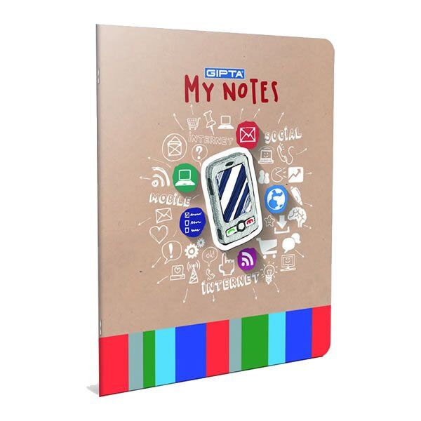 Gıpta X Notes A5 60 Yaprak Kareli Tel Dikişli Plastik Kapaklı Defter