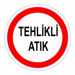 Ofisostim 12x12cm Tehlikeli Atık Kırmızı Yuvarlak Sticker