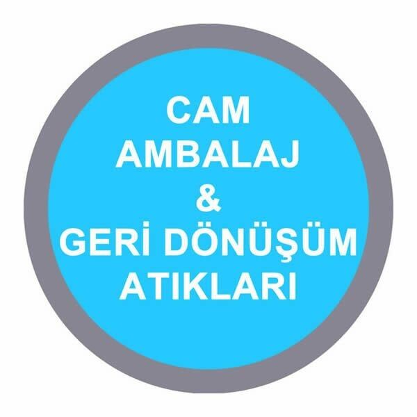 Ofisostim 12x12cm Cam Ambalaj & Geri Dönüşüm Atıkları Mavi Sticker